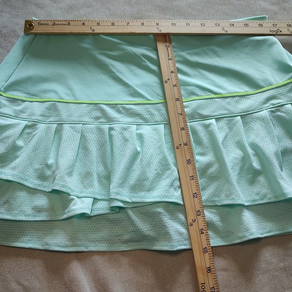 Lucky in Love Womens XL Mint Green Tiered Pleated Tennis Skort Pickleball Skirt
